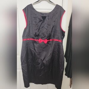 TORRID Retro Black and Pink Polka Dot Dress